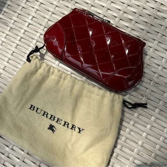 Burberry Patent Leather Quilted Zipper Coin Card Case - Picture 9 of 9
